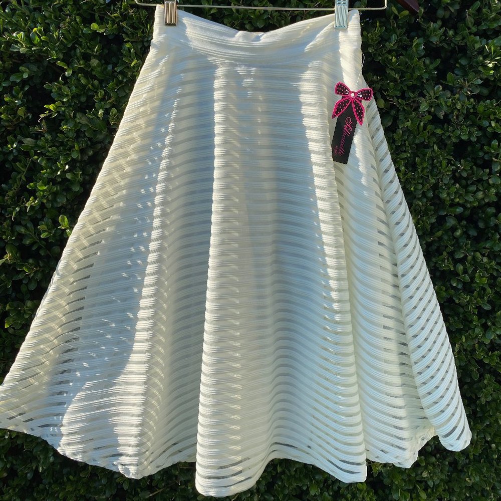 Urban Mesh A-line Flared Midi Skirt